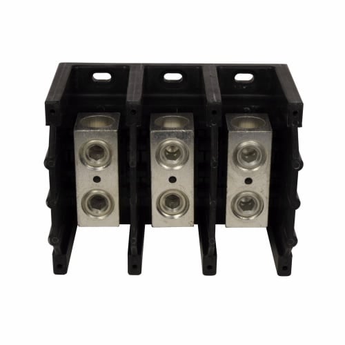 CH16306-3 CH160 Power Distribution Terminal Block, 600 V AC, 380 A, 3 Poles, 6 AWG to 500 kcmil Wire, Thermoplastic