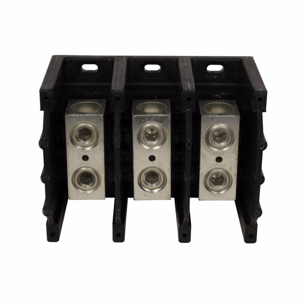 CH16321-3 CH160 Power Distribution Terminal Block, 600 V AC, 175 A, 3 Poles, 14 to 2/0 AWG Cu/Al Line, (6) 14 to 4 AWG Cu, 8 AWG Al Load Wire, Thermoplastic