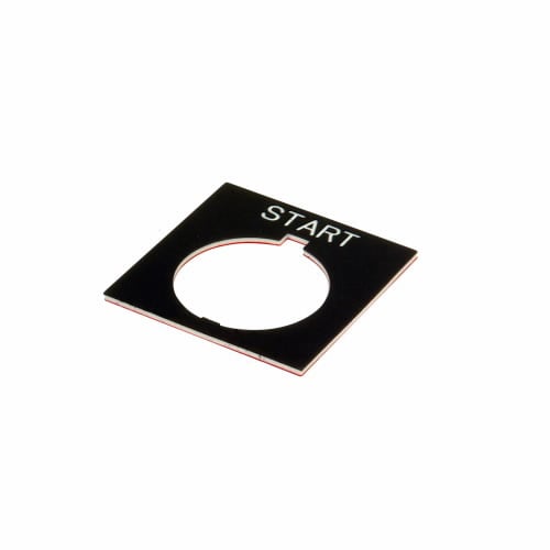 E34SP13 E34 Standard Legend Plate, Square Plate, Plastic, Black Field