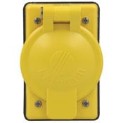 7420-CR Weather-Resistant Receptacle Cover Plate with Self Closing Lid, 1 Gangs, 24 in W x 4.35 in H, Glass Filled Thermoplastic, Yellow