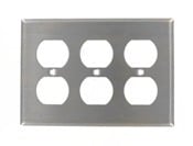 84030-40 Standard Size Traditional Wall Plate, 3 Gangs, 6-3/8 in W x 4-1/2 in H, 302 Stainless Steel