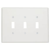 88111 Oversized Wall Plate, 3 Gangs, 7.12 in W x 5.25 in H, Thermoset, White