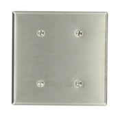 84034-40 Standard Size Blank Wall Plate, 2 Gangs, 4.56 in W x 4.5 in H, 302 Stainless Steel