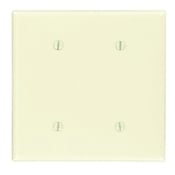 86034 Standard Size Blank Wall Plate, 2 Gangs, 4.56 in W x 4.5 in H, Thermoset Plastic, Ivory
