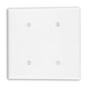 88034 Standard Size Blank Wall Plate, 2 Gangs, 4.56 in W x 4.5 in H, Thermoset Plastic, White