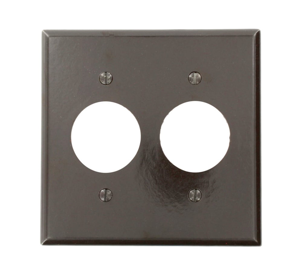 85052 Standard Size Traditional Wall Plate, 2 Gangs, Thermoset, Brown