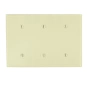 86035 Standard Size Blank Wall Plate, 3 Gangs, 6.38 in W x 4.5 in H, Thermoset Plastic, Ivory