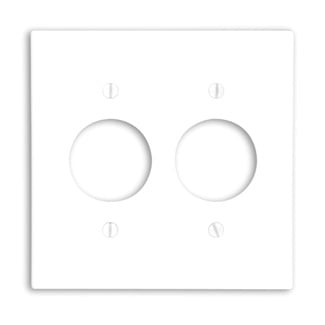88052 Standard Size Traditional Wall Plate, 2 Gangs, 4.56 in W x 4.5 in H, Thermoset, White