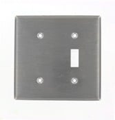 84077-40 Blank Standard Size Combination Wall Plate, 2 Gangs, 4.56 in W x 4.5 in H, 302 Stainless Steel