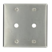 84062-40 Standard Size Telephone/Cable Wallplate, 2 Gangs, 4.56 in W, 302 Stainless Steel, Box Mount