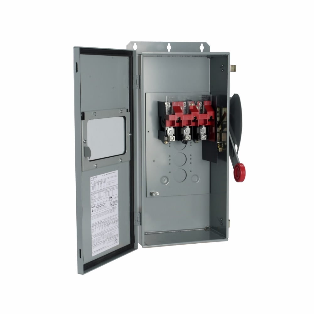 DH363NDKW Heavy Duty Fusible Safety Switch, 600 V AC, 100 A, 30 hp, 40 hp, 60 hp, 75 hp, 3PST Contact, 3 Poles