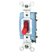 1203-PLR 3-Way Self-Grounding Toggle Switch, 120 V AC, 15 A, 1/2 hp Power Rating