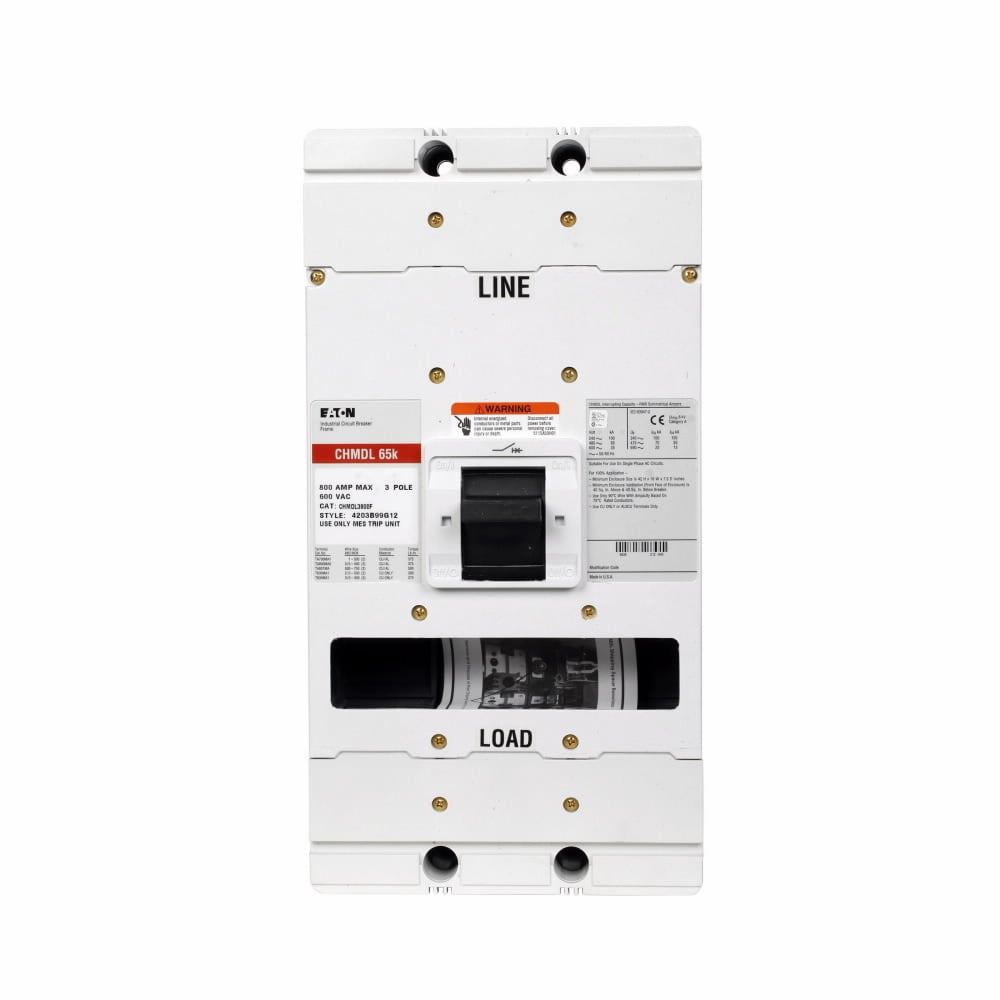 CHMDL3800F Molded Case Circuit Breaker Frame, 600 V AC, 800 A, 3 Poles