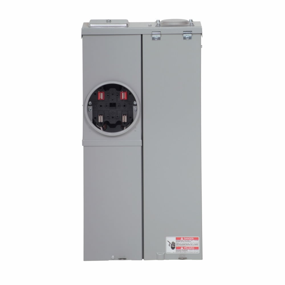 MBE48B150BTS Meter Breaker, EUSERC, Type BR CSR2150 Main Breaker, 150 Amp, 120/240V, Ringed, 4 Spaces8 Circuits,10 kAIC,Surface Mounting,Box Size A, Aluminum Bus, OH, UG, Feed, 4 Jaw, 1 Socket, #6-250 kcmil, Line #6-250 kcmil, Ground