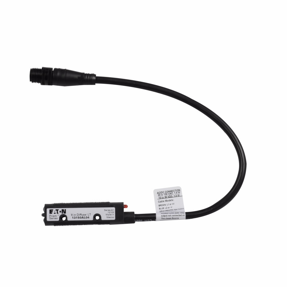 14150RD14 Prism 3/4-Wire Photoelectric Sensor, Tubular Shape, 15 ft, Red Laser Sensing Beam, 3 ms Response, Solid State Relay Output