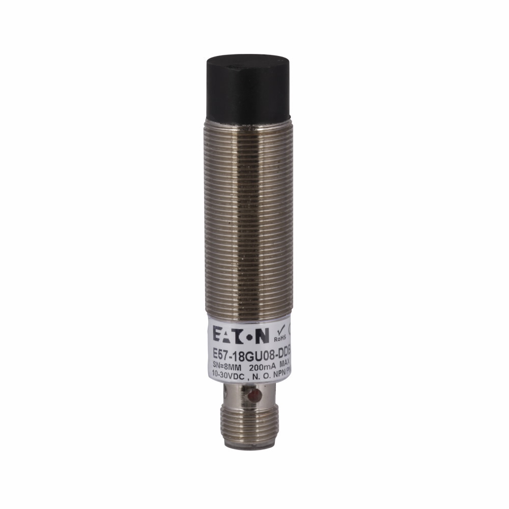 E57-18GU08-DDB Global 2-Wire Unshielded Proximity Sensor, Inductive, NPN/PNP Output, 1NC Contact, 10 to 30 V DC, 500 Hz Switching Speed