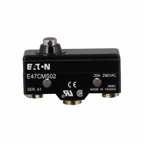 E47CMS02 Precision Limit Switch, 20 A AC/20 A DC, Plunger Actuator, SPDT Contact