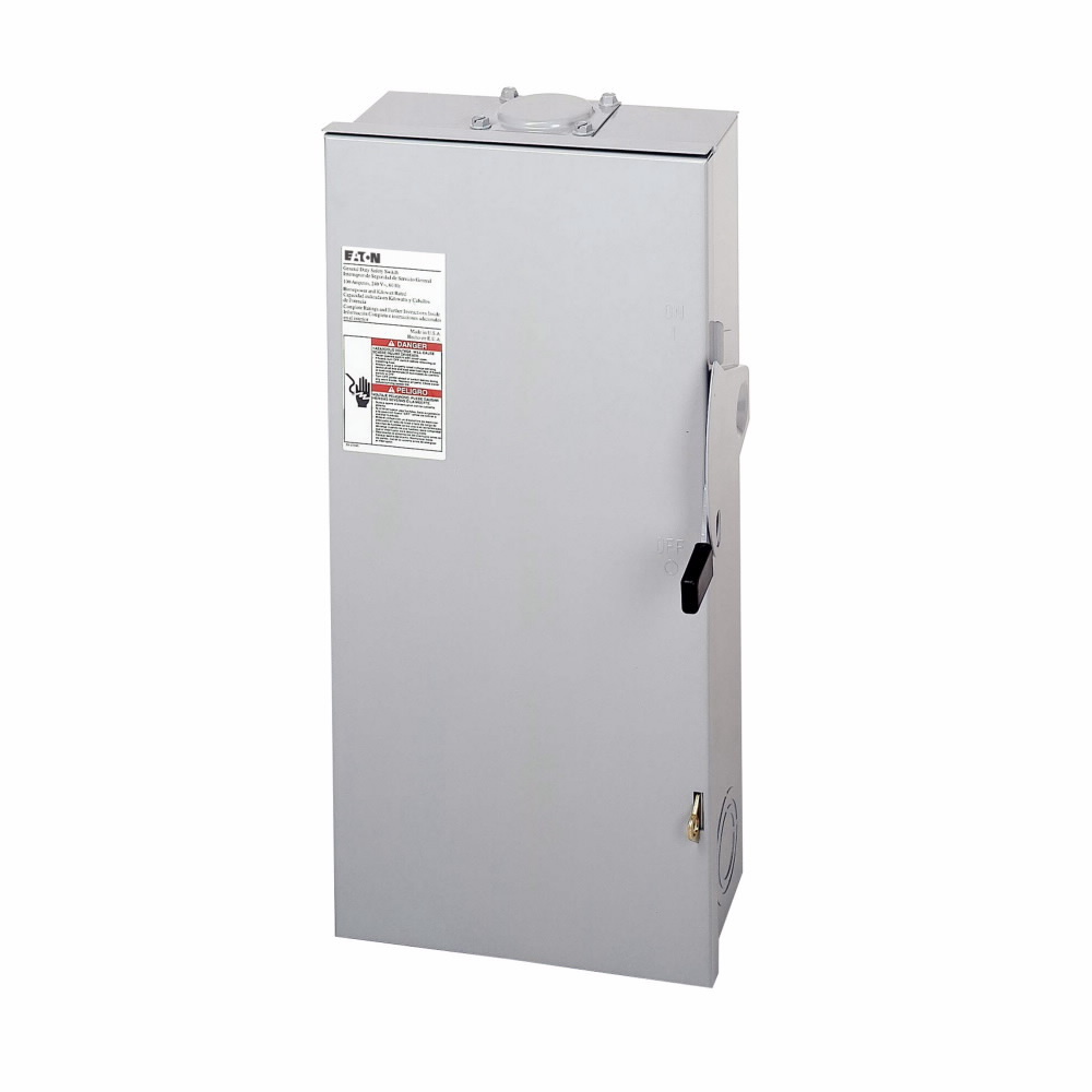 DG223URB B Series General Duty Non-Fusible Rainproof Safety Switch, 240 V AC, 100 A, 15 hp, DPST Contact, 2 Poles