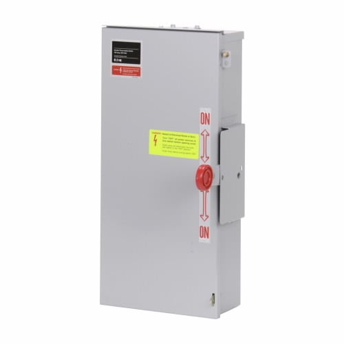 DT223URKPS K Series Compact Design Non-Fusible Rainproof General Duty Safety Switch, 240 V AC/250 V DC, 100 A, 20 hp, 2 Form C DPDT Contact, 2 Poles