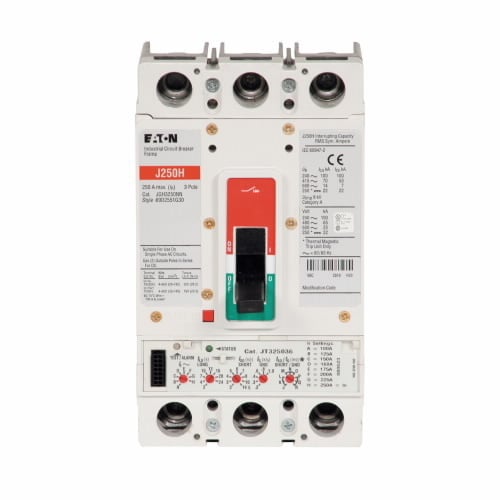 JGH3250NN G Series Molded Case Circuit Breaker, 600 V AC, 250 A, 25/65/70/100 kA Interrupt, 3 Poles