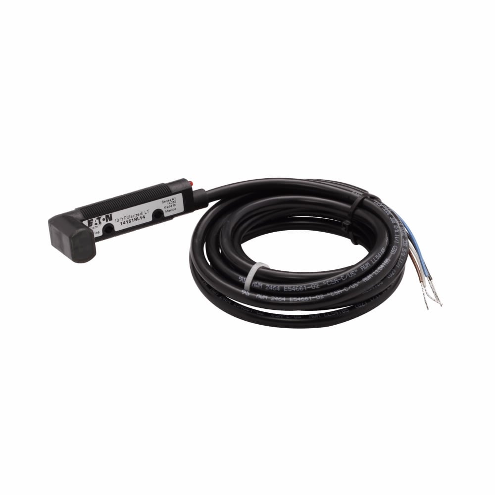 14151RL14 3/4-Wire Photoelectric Sensor, Tubular Shape, 10 ft, Red Laser Sensing Beam, 3 ms Response, Solid State Relay Output