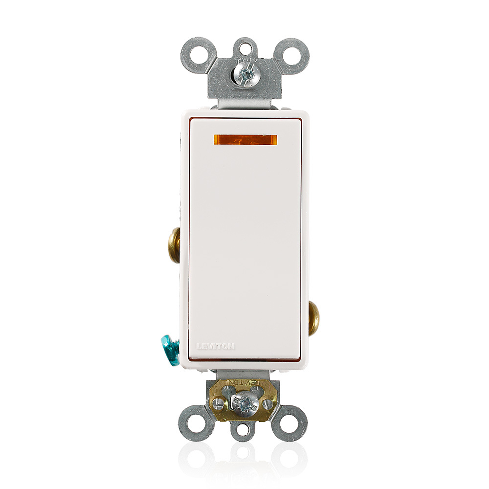 5649-2W Lighted Handle Self-Grounding Illuminated AC Quiet Switch, 277 V AC, 20 A, 2 hp Power Rating
