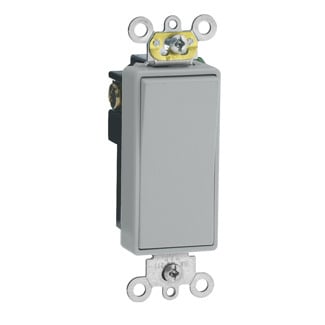 5691-2GY Self-Grounding AC Quiet Switch, 120/277 V AC, 15 A, 1/2 hp, 2 hp Power Rating