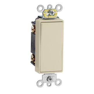 5693-2I Self-Grounding AC Quiet Switch, 120/277 V AC, 15 A, 1/2 hp, 2 hp Power Rating