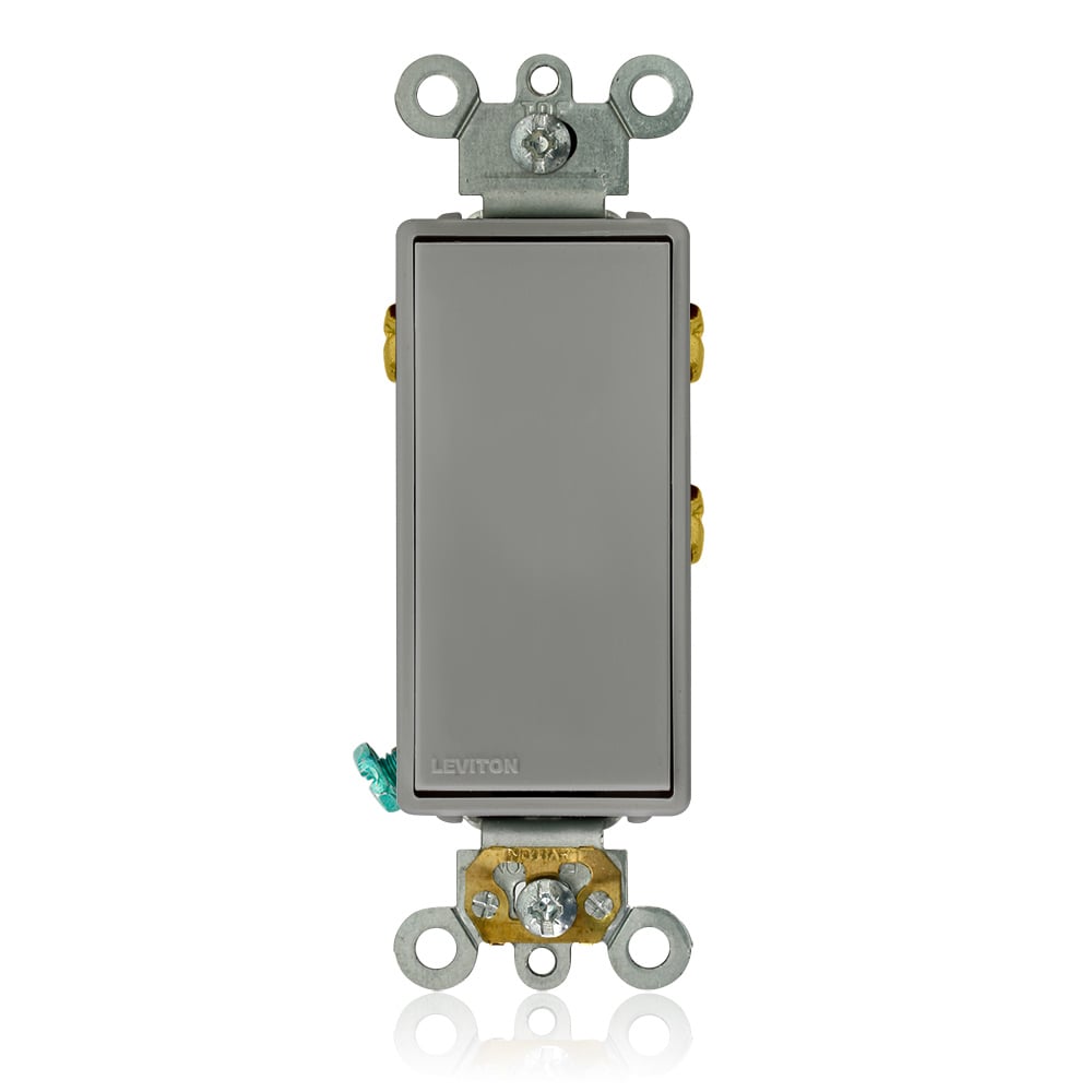 5685-2GY Self-Grounding AC Quiet Switch, 120/277 V AC, 15 A, 1/2 hp, 2 hp Power Rating, SPDT Contact