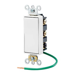 5686-2W Self-Grounding AC Quiet Switch, 120/277 V AC, 15 A, 1/2 hp, 2 hp Power Rating, DPDT Contact
