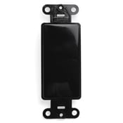 80414-E Decora QuickPort Blank Multimedia Insert With Ears, Plastic, Black