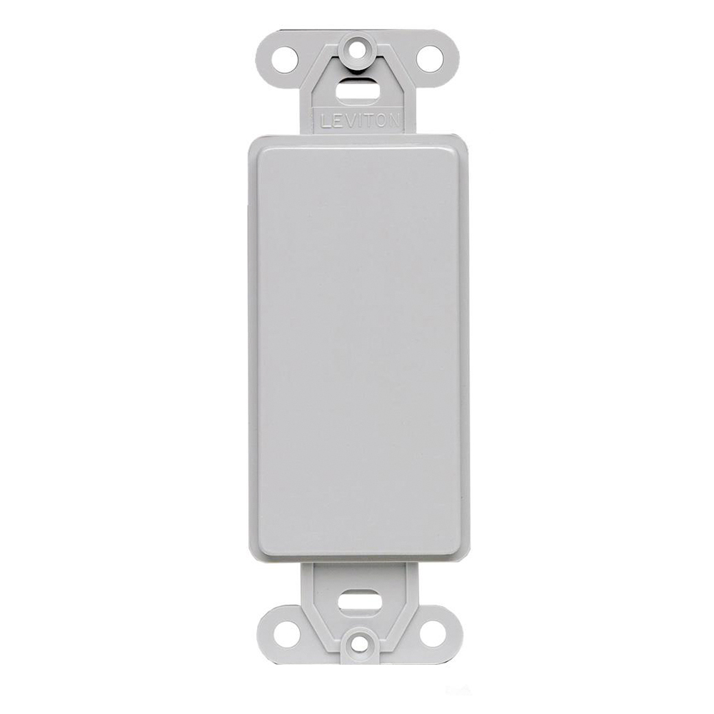 80414-GY Decora QuickPort Blank Multimedia Insert With Ears, Plastic, Gray