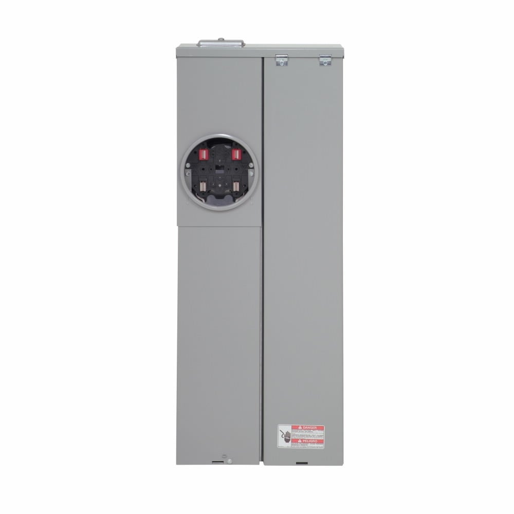 MBE2040B200BTS Meter Breaker, EUSERC, Type BR CSR2200 Main Breaker, 200 Amp, 120/240V, Ringed, 20 Spaces 40 Circuits 10 kAIC, Surface Mounting, Box Size A, Aluminum Bus, OH, UG, 4 Jaw, 1 Socket, #6-250 kcmil, Line #6-250 kcmil, Ground