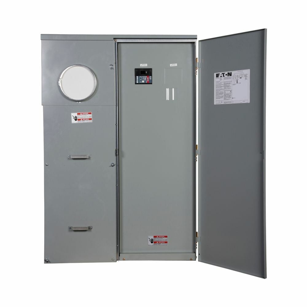 HP40SHA House Panel, For Use With CSR2200, Type BR/BRH/BWH Main Breaker and Meter Breaker, 400 A at 120/240 V AC, NEMA 3R, Underground, Manual Bypass, 22 kA, Surface Mount, Aluminum