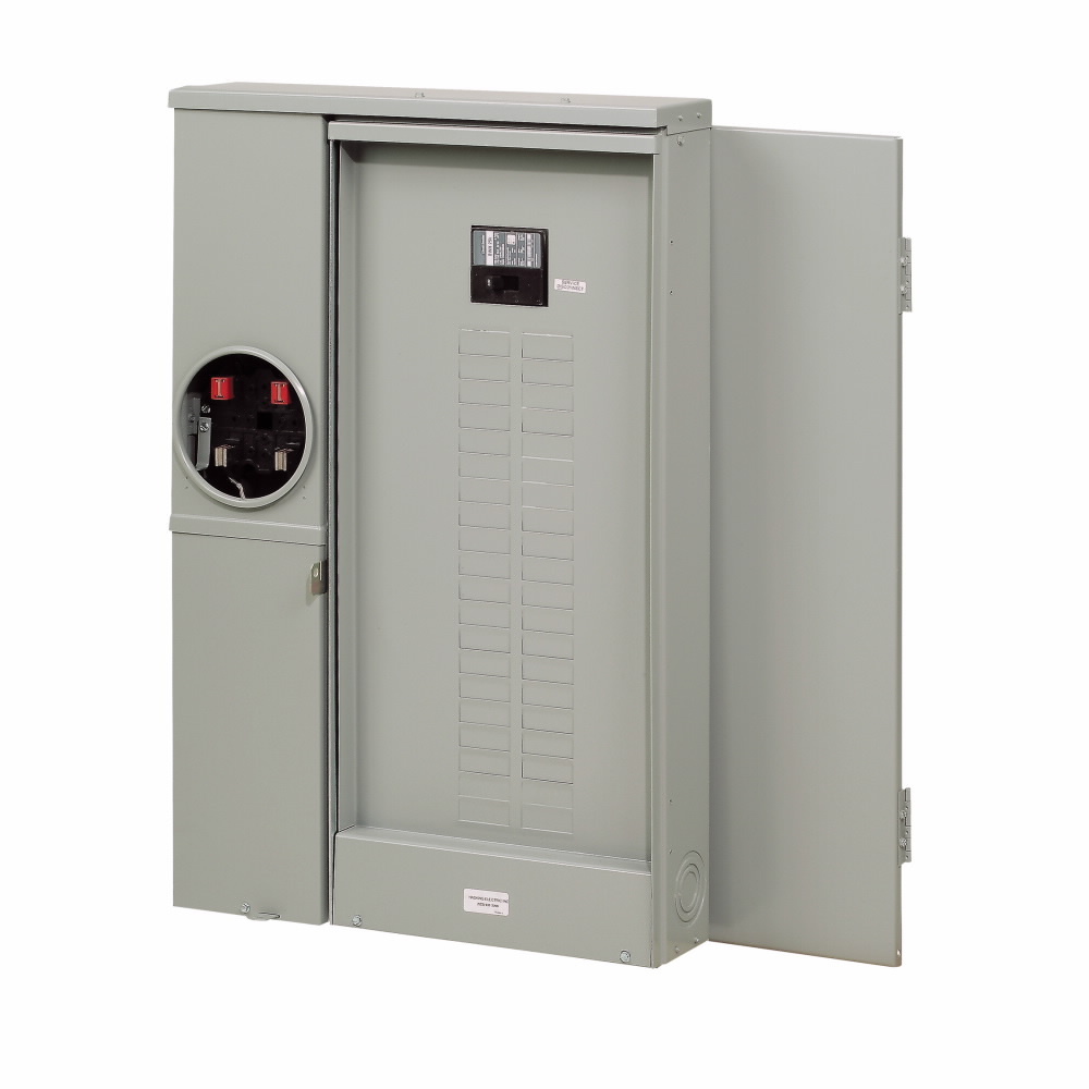 MBE4040B200BSHH Type BR Meter Breaker, EUSERC, Haskin-specific Panel, 200 Amp, 120/240V, Ringed, 40 Spaces, 40 Circuits, 22 kAIC, Surface, Box Size 12, Aluminum, UG, 4 Jaw, 1 Socket