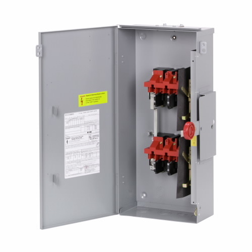DT222URK-NPS K Series Compact Design Non-Fusible Rainproof General Duty Safety Switch With Solid Neutral, 240 V AC/250 V DC, 60 A, 10 hp, 2 Form C DPDT Contact, 2 Poles