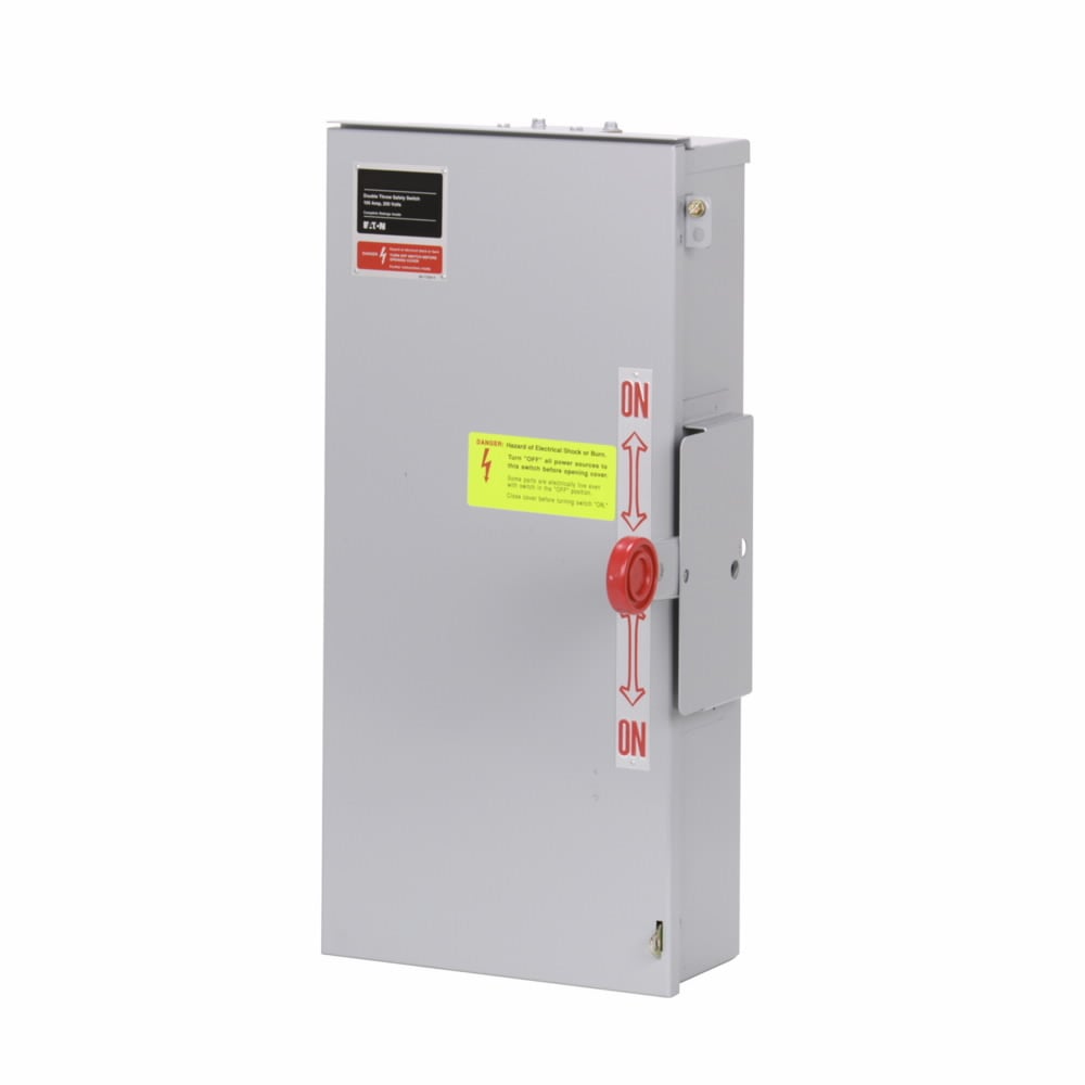 DT223URK-NPS K Series Compact Design Double Throw General Duty Non-Fusible Rainproof Safety Switch With Solid Neutral, 240 V AC/250 V DC, 100 A, 20 hp, 2 Form C DPDT Contact, 2 Poles