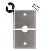 S751-N Telephone/Cable Wall Plate with Grommet, 1 Gangs, 302 Stainless Steel