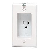 688-W Single Straight Blade Receptacle, 125 V AC, 15 A, 2 Poles, 3 Wires, White