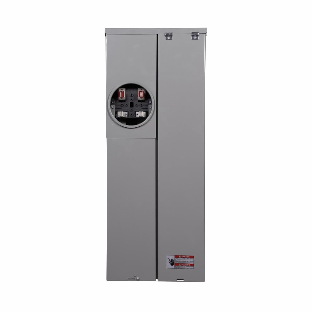 MBE2040B150BTS Meter Breaker, EUSERC, Type BR CSR2150 Main Breaker, 150 Amp, 120/240V, Ringed, 20 Spaces 40 Circuits 22 kAIC, Surface Mounting, Aluminum Bus, OH, UG, Feed, 4 Jaw, 1 Socket, #6-250 kcmil, Line #6-250 kcmil, Ground