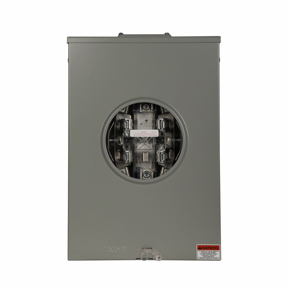 UTH5213ZCH Meter Socket, 1 Position, Commercial or Residential Service 200 Amp, OH, UG, Large to Small Hub Adapter, #6-350 kcmil, 5 Jaw, 1 Phase or 3 Phase, #6-350 kcmil, Lever Bypass, Ground Connector #14-#2 Copper, Triplex, 3 Wire, Ringless, 600V