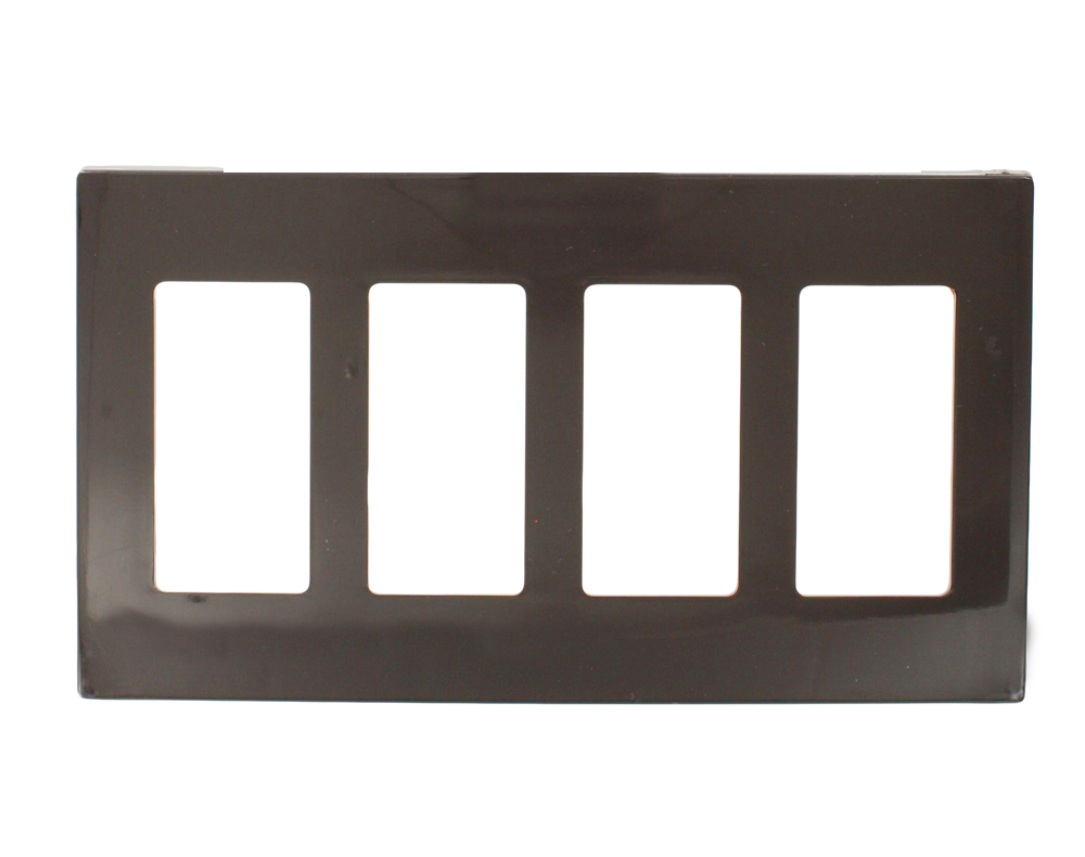 80312 Decora Screwless Standard Size Wall Plate, 4 Gangs, 8.18 in W x 4.61 in H, Polycarbonate, Brown