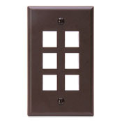 41080-6BP QuickPort Standard Size Wallplate, 1 Gang, 2-3/4 in W, Plastic, Surface Mount