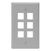 41080-6GP QuickPort Standard Size Wallplate, 1 Gang, 2-3/4 in W, Plastic, Surface Mount