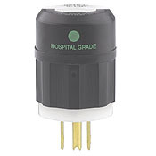 8215-C Cable Mount Grounding Straight Blade Plug, 125 V AC, 15 A, 2 Poles, 3 Wires, Black/White