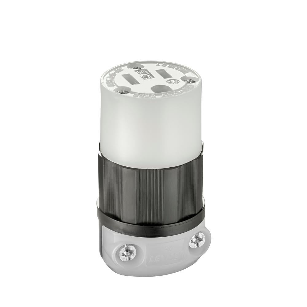5269-C Cable Mount Grounding Straight Blade Connector, 125 V AC, 15 A, 2 Poles, 3 Wires, Black/White