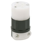 52CM-69C Cable Mount Grounding Straight Blade Connector, 125 V AC, 15 A, 2 Poles, 3 Wires, White/Yellow