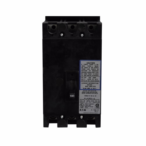 CHH3100H2X Type CH Tenant Main Circuit Breaker, 120/208Y V AC, 100 A, 25 kA Interrupt, 3 Poles, Thermal Magnetic Trip