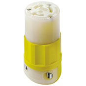 4729-CY 1-Phase Grounding Locking Connector, 125 V AC, 15 A, 2 Poles, 3 Wires, White/Yellow