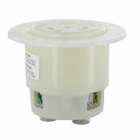 15 Amp, 125 Volt, Flanged Outlet Locking Receptacle, Industrial Grade, Grounding, White